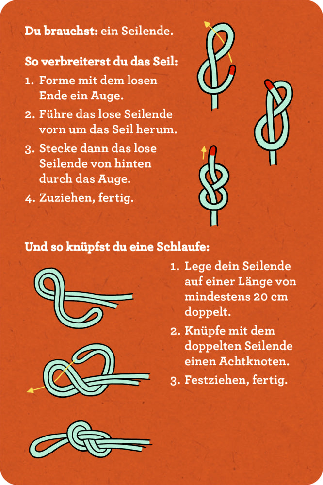 30 Knoten mit Seilen zum Üben