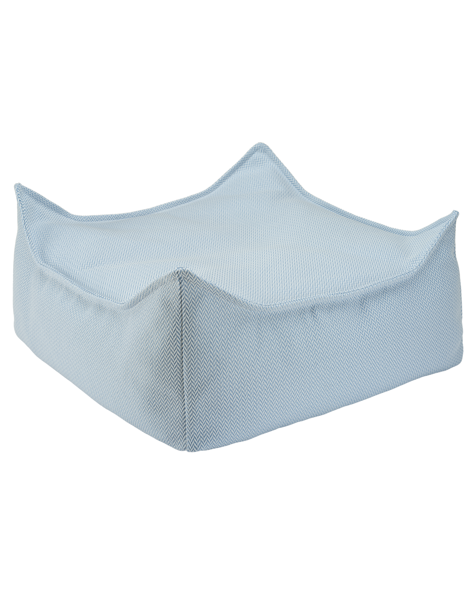 Blauer quadratischer Outdoor-Sitzhocker wetterfest und UV-beständig aus Olefin mit wasserdichter Innenhülle