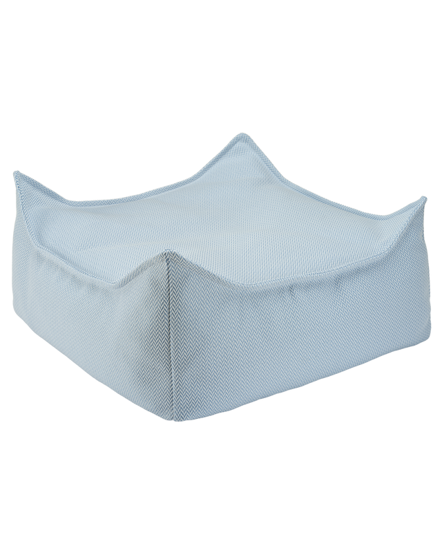 Blauer quadratischer Outdoor-Sitzhocker wetterfest und UV-beständig aus Olefin mit wasserdichter Innenhülle