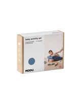 MODU Baby Activity Set in Deep Blue with twelve engaging sensory and motor skill activities for infants