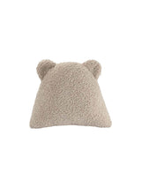 Bear Cushion Biscuit with fluffy teddy cover and bear ears, soft, hypoallergenic, eco-certified for kids