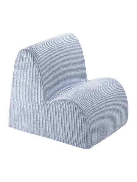 Kindersessel Wolke Cloud Chair in Blueberry Blue with sustainable cord upholstery and cozy foam filling