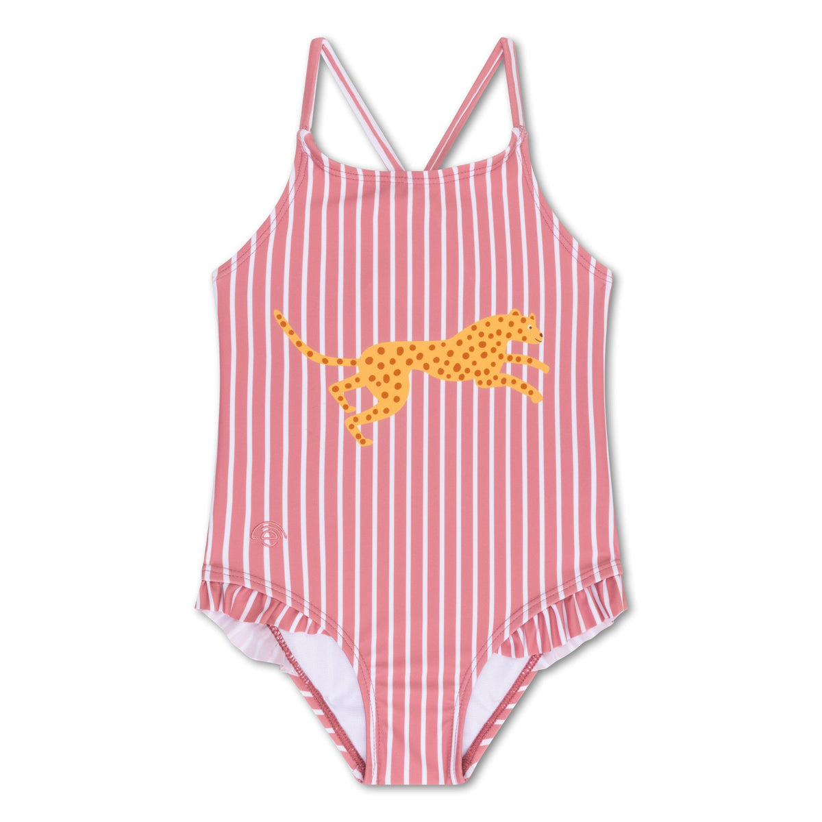UV-Badeanzug für Mädchen mit Leoparden- und Streifenmuster, UV-Schutz und nachhaltigem Material