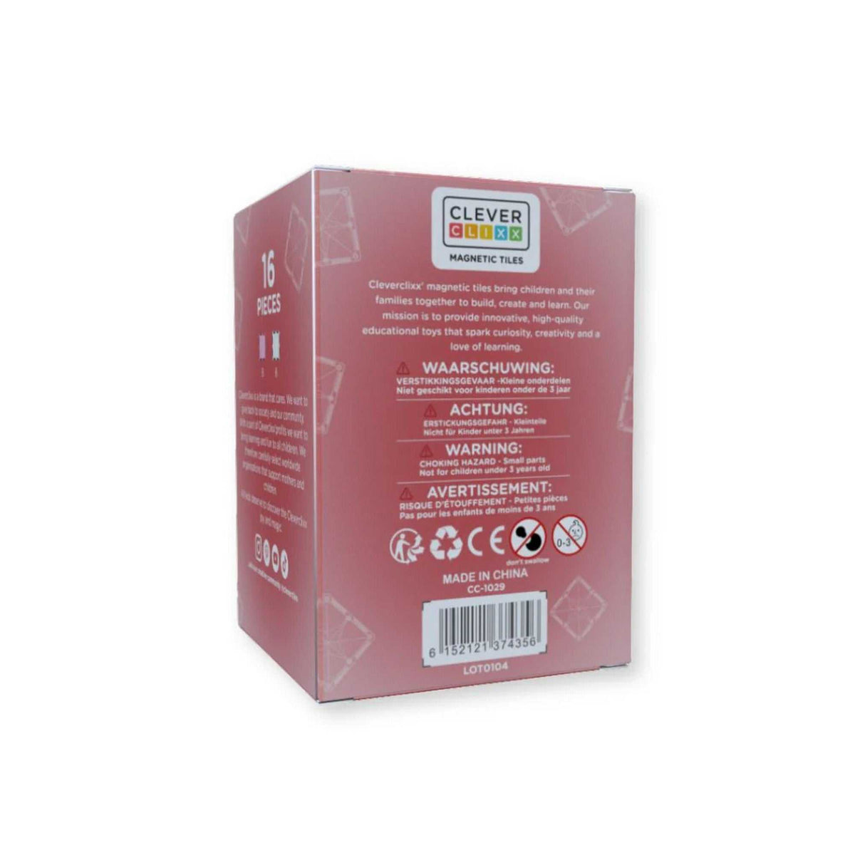 Glitzer Fliesen Transparent/Rosa 16 Teile