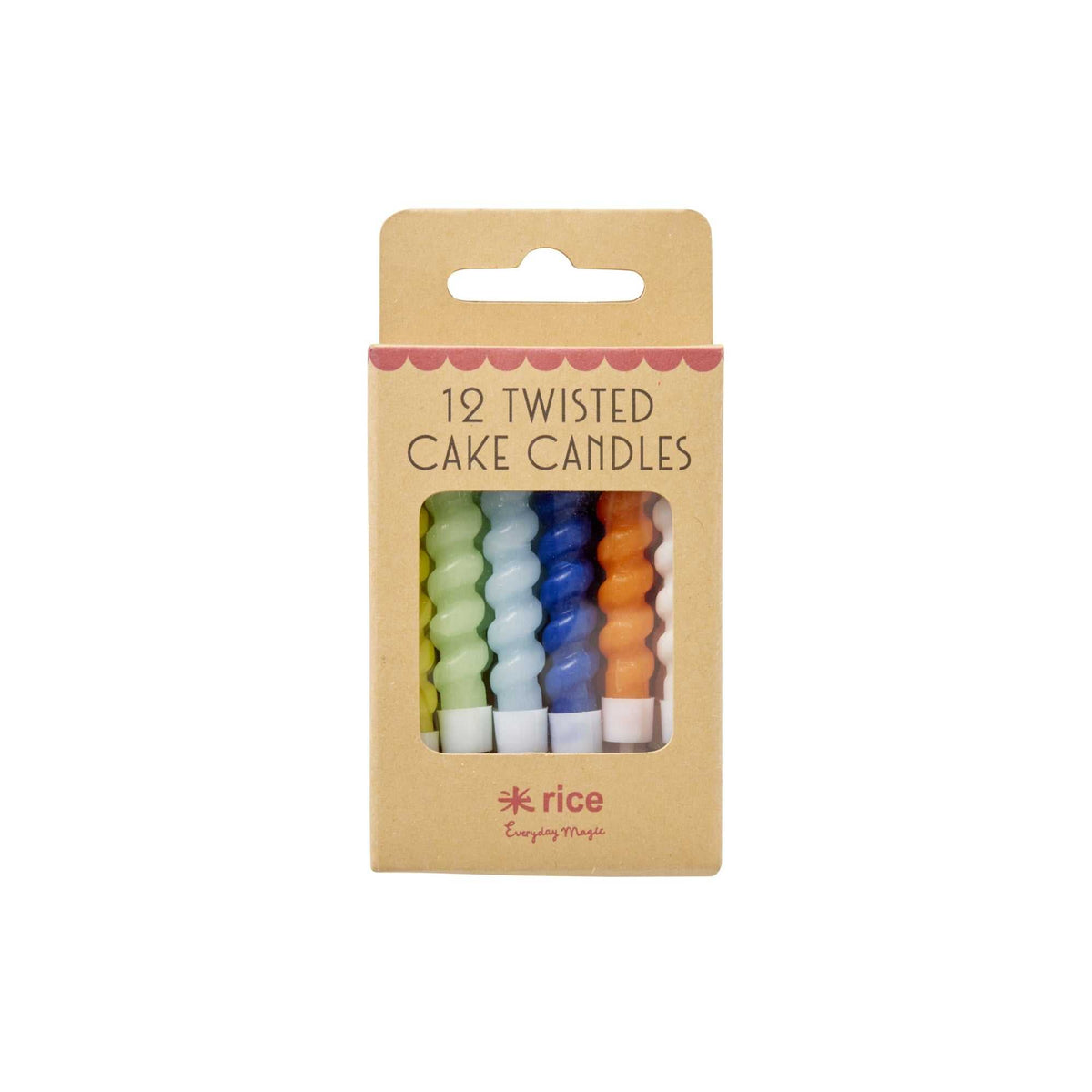 Kleine blaue Kuchenkerzen mit gedrehtem Design im 12er-Set für bunte Tortendekorationen
