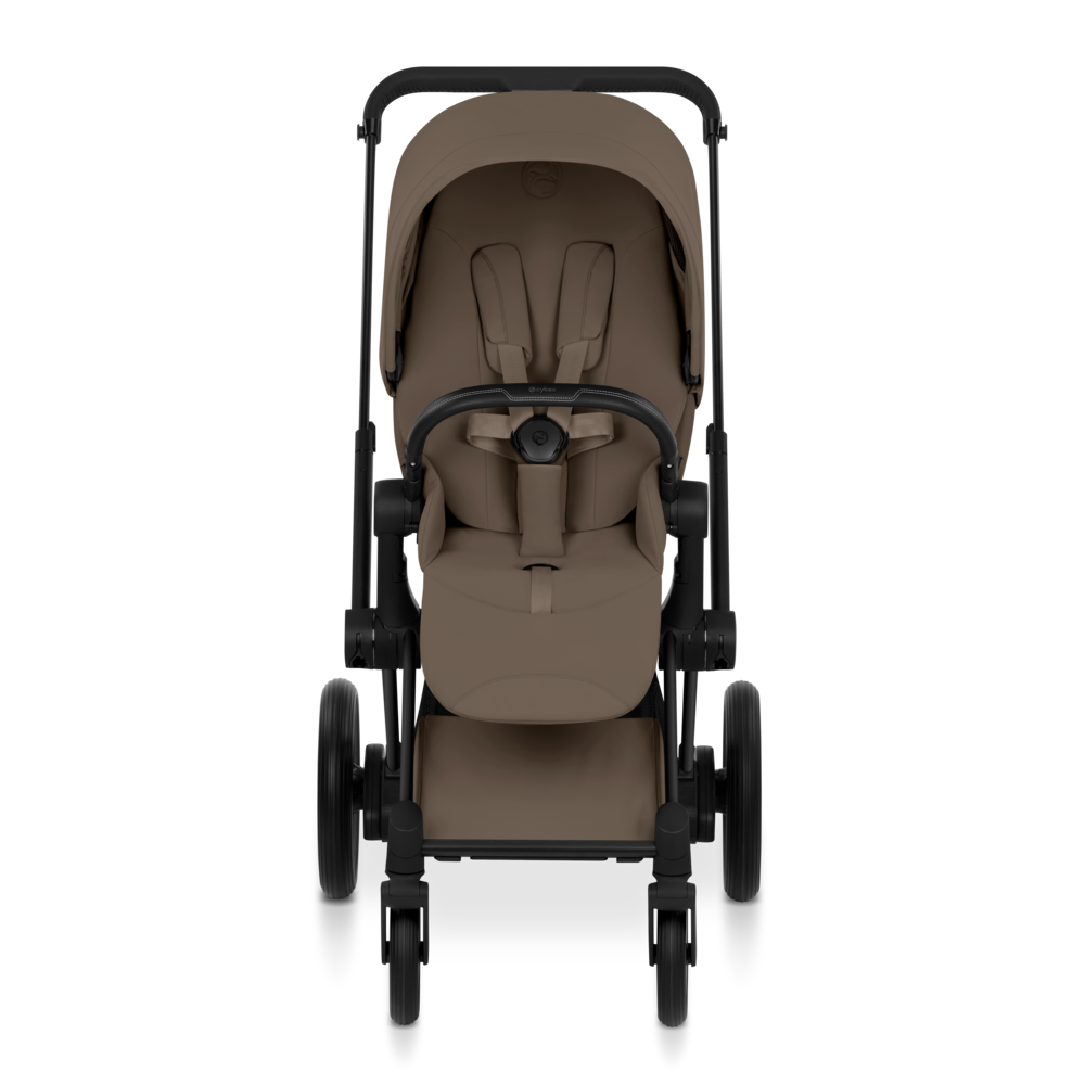 ePRIAM Comfort Matt Black incl. Babywanne, Sitzeinheit, Sitzbezug Coconut Brown