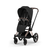 PRIAM Comfort Rosegold incl. Babywanne, Sitzeinheit, Sitzbezug Sepia Black