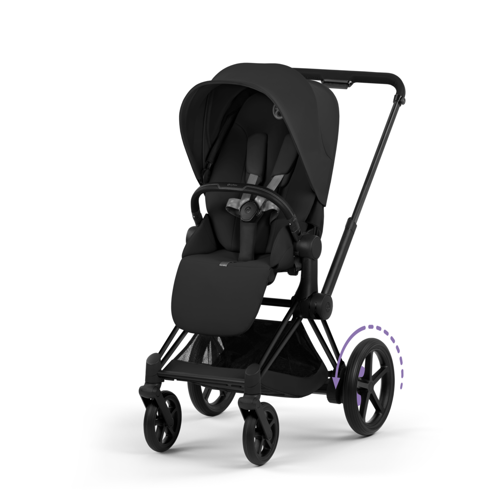 ePRIAM Comfort Matt Black incl. Babywanne, Sitzeinheit, Sitzbezug Sepia Black