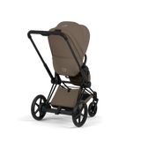 ePRIAM Comfort Matt Black incl. Babywanne, Sitzeinheit, Sitzbezug Coconut Brown