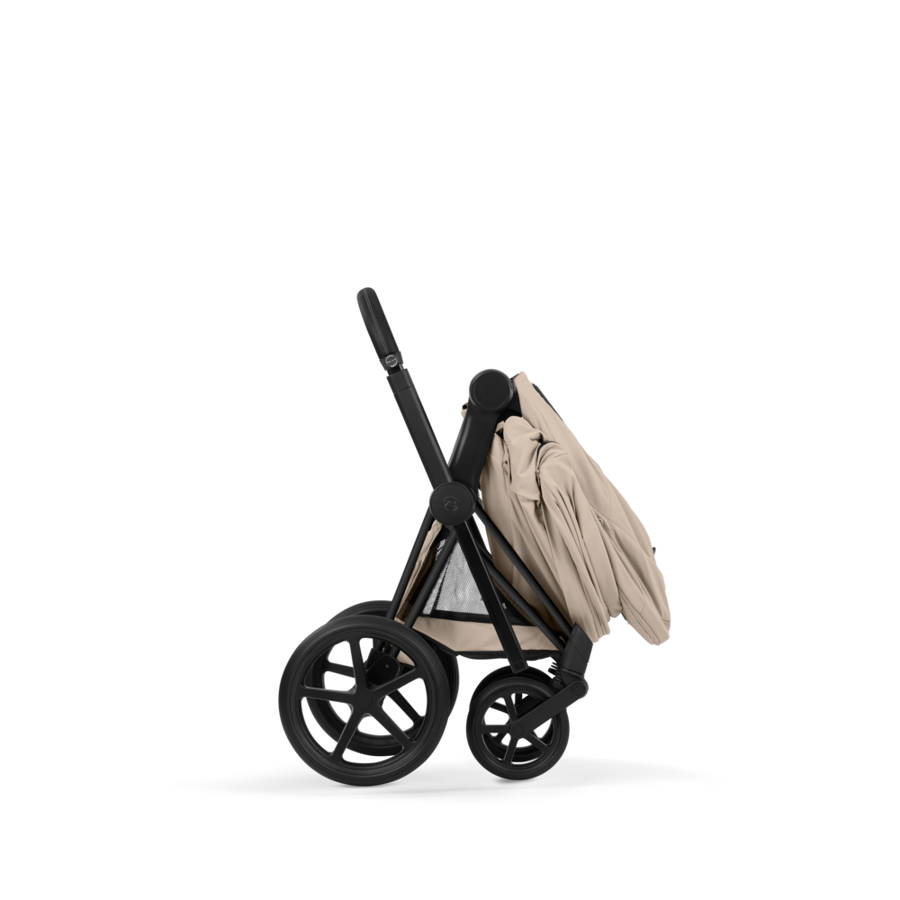 PRIAM Comfort Matt Black incl. Babywanne, Sitzeinheit, Sitzbezug Cozy Beige