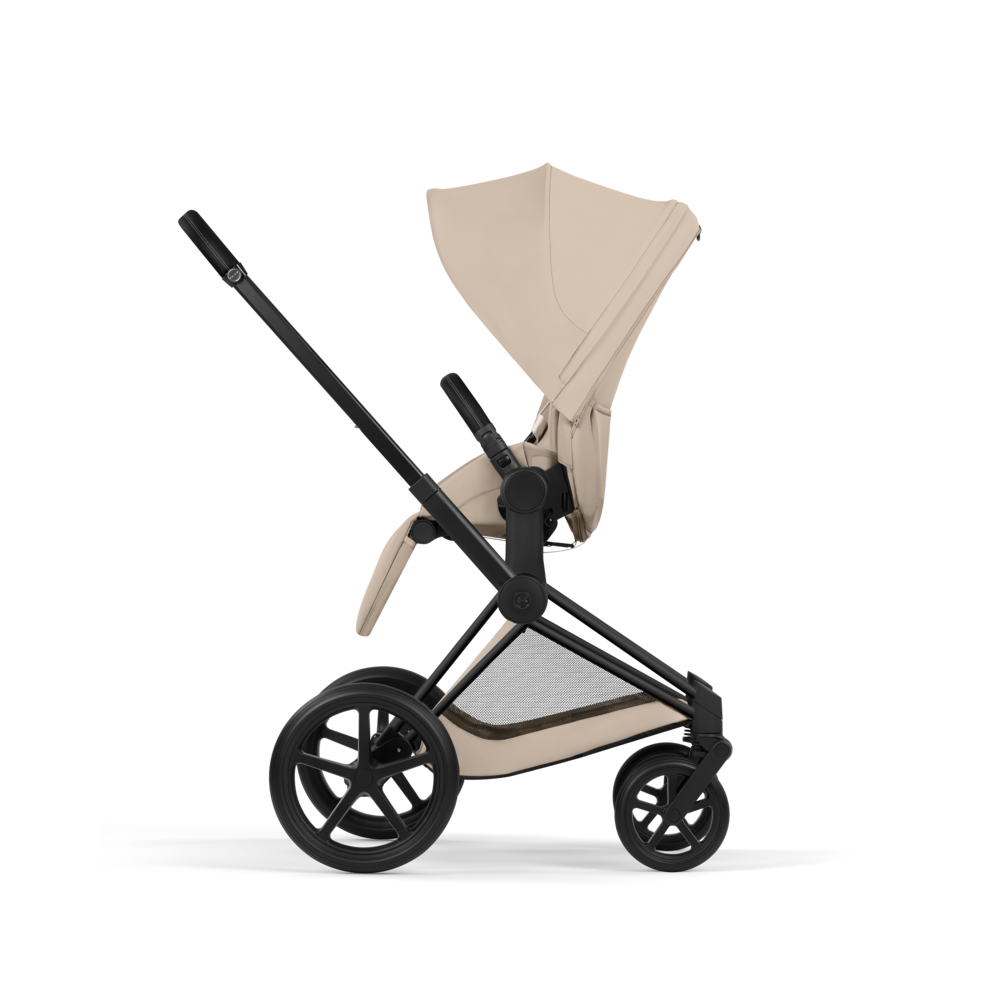 PRIAM Comfort Matt Black incl. Babywanne, Sitzeinheit, Sitzbezug Cozy Beige