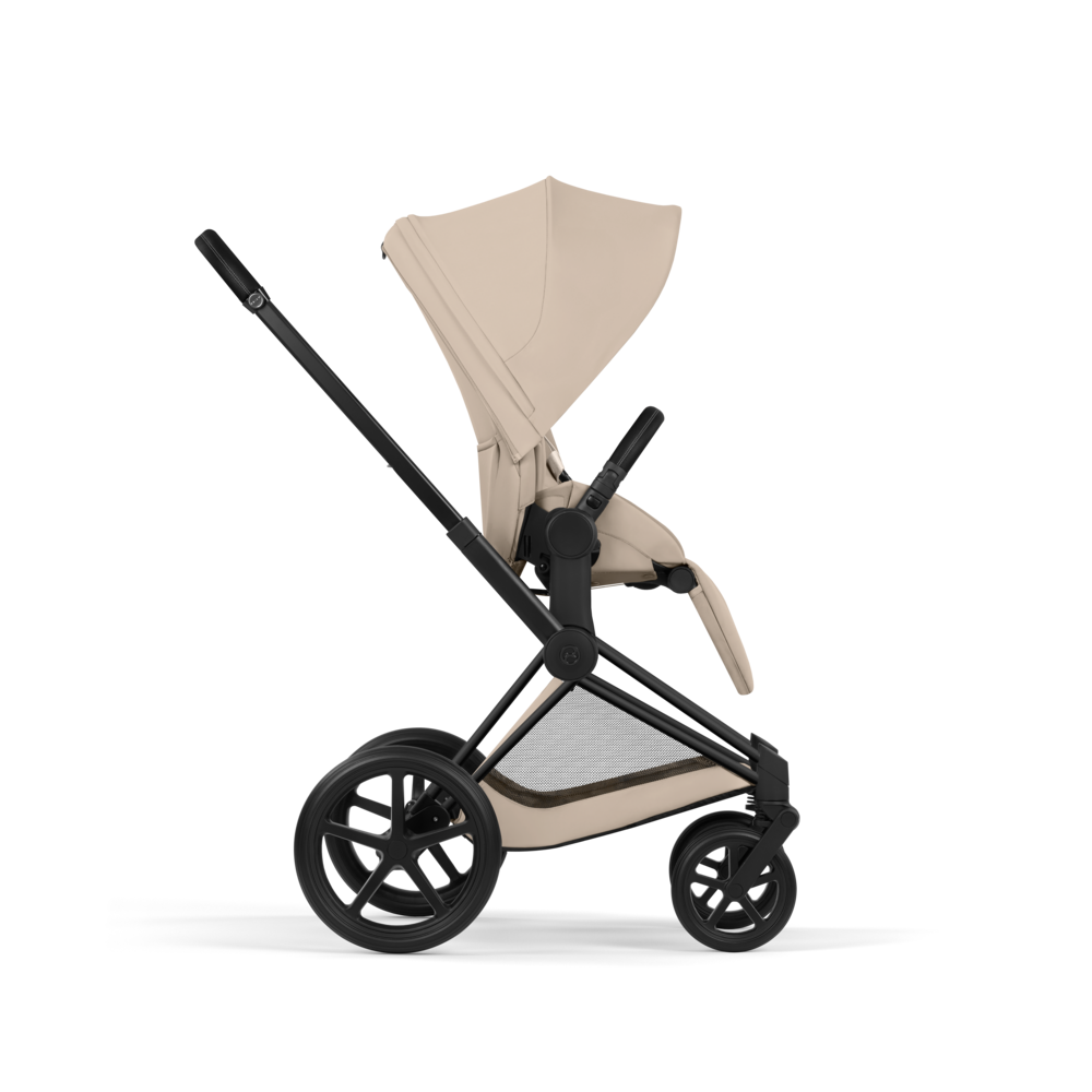 PRIAM Comfort Matt Black incl. Babywanne, Sitzeinheit, Sitzbezug Cozy Beige