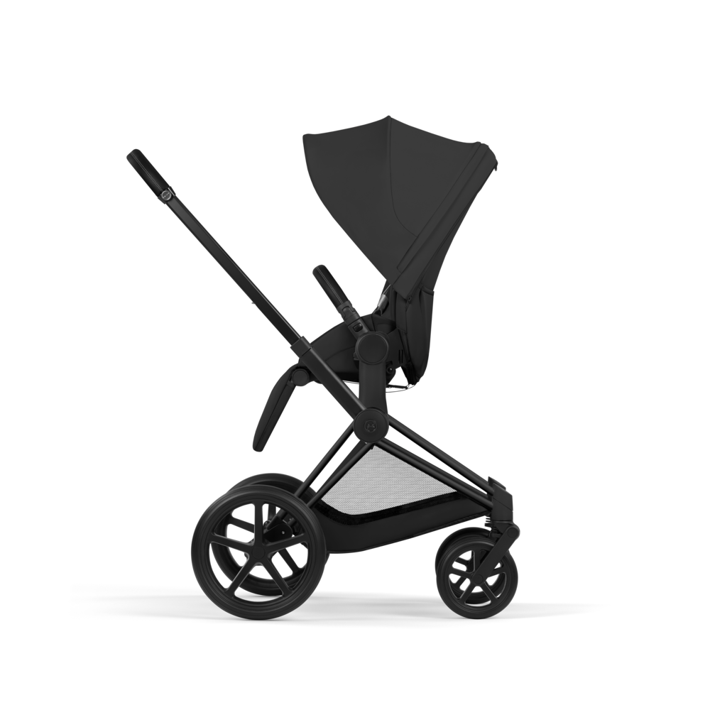 PRIAM Comfort Matt Black incl. Babywanne, Sitzeinheit, Sitzbezug Sepia Black