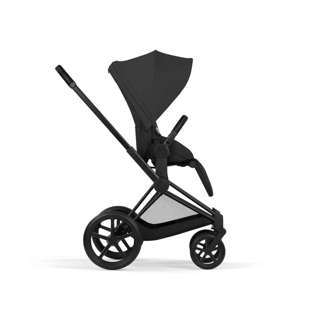 PRIAM Comfort Matt Black incl. Babywanne, Sitzeinheit, Sitzbezug Sepia Black
