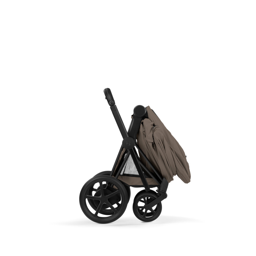 ePRIAM Comfort Matt Black incl. Babywanne, Sitzeinheit, Sitzbezug Coconut Brown
