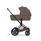 ePRIAM Comfort Matt Black incl. Babywanne, Sitzeinheit, Sitzbezug Coconut Brown