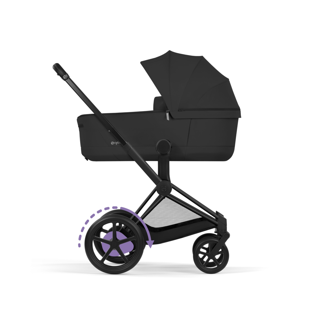 ePRIAM Comfort Matt Black incl. Babywanne, Sitzeinheit, Sitzbezug Sepia Black