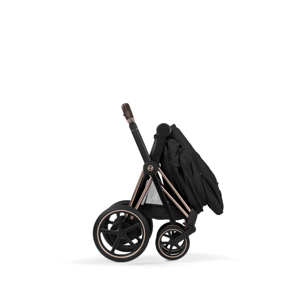 ePRIAM Comfort Rosegold incl. Babywanne, Sitzeinheit, Sitzbezug Sepia Black