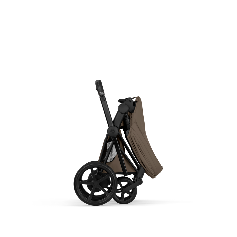 ePRIAM Comfort Matt Black incl. Babywanne, Sitzeinheit, Sitzbezug Coconut Brown