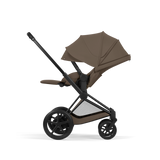 ePRIAM Comfort Matt Black incl. Babywanne, Sitzeinheit, Sitzbezug Coconut Brown