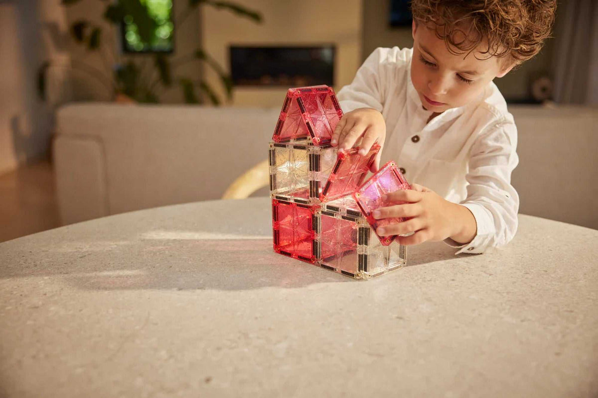 Glitzer Fliesen Transparent/Rosa 16 Teile
