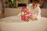 Glitzer Fliesen Transparent/Rosa 16 Teile