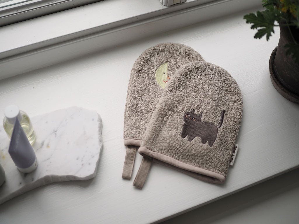 Waschlappen Mond Katze 2er Pack