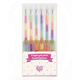 Pastell Gelstifte Set von 6 bunten Gelstiften mit Farbwechsel und durchsichtigem Gehäuse