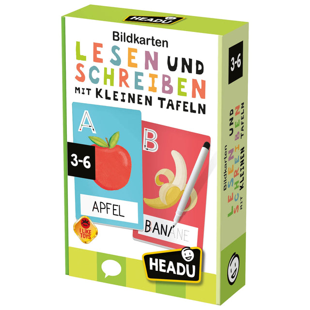 Bildkarten Lesen und Schreiben Montessori Lernspiel für Kinder 3-6 Jahre mit löschbarem Stift