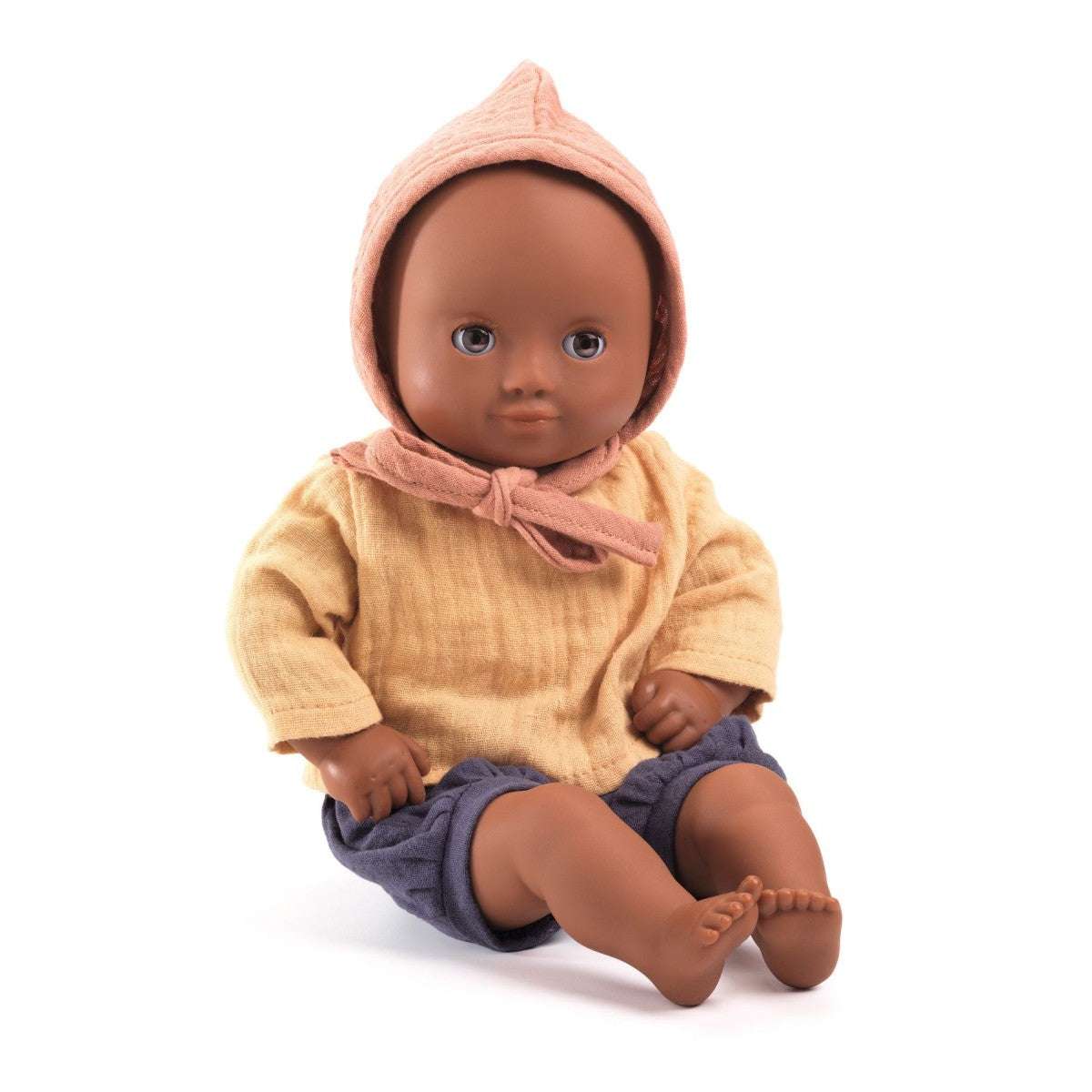 Baby Mimosa Puppe 32 cm mit weichem Vinyl und Schlafaugen, bekleidet mit Baumwollkleidung, ideal für Kinder ab 18 Monaten