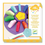 12 bunte Blumen-Wachsmalkreiden in ergonomischer Form für kleine Kinderhände