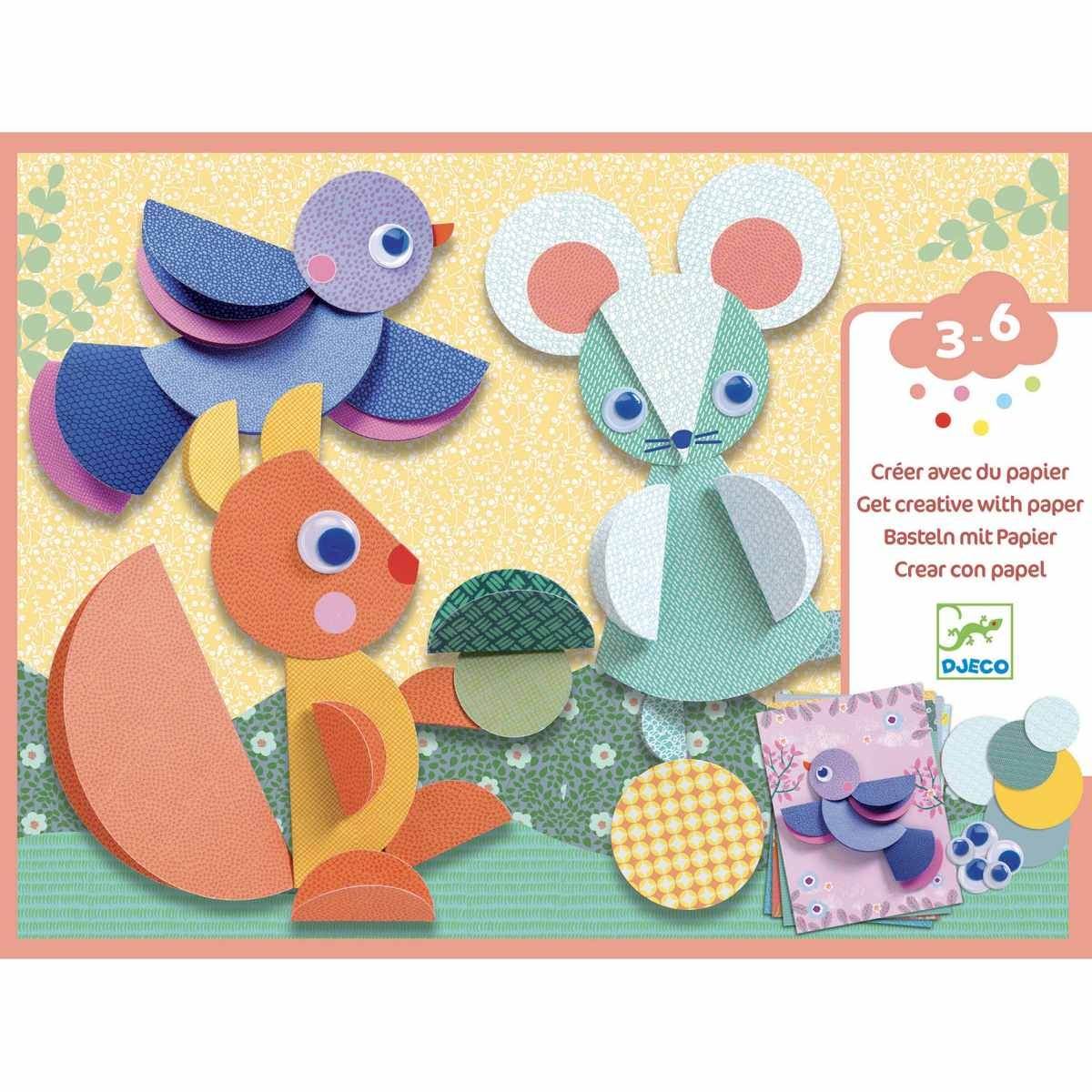 Kind gestaltet mit Stickerbilder: Rundherum bunte 3D Papierkreise