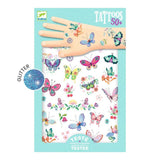 Temporären Tattoos Schmetterlinge mit Glitzereffekt für Kinder ab 3 Jahren
