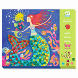 Mosaik Glitzer Bastelset für Kinder mit Glitzer-Schaumstoffbögen und Motivkarten, 19,5 x 26 cm