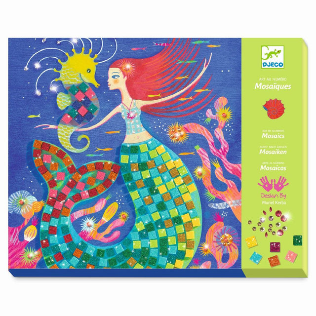 Mosaik Glitzer Bastelset für Kinder mit Glitzer-Schaumstoffbögen und Motivkarten, 19,5 x 26 cm
