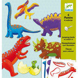 Hampelmann Dinos Bastelset mit ausmalbaren Dinosauriern für Kinder von Djeco
