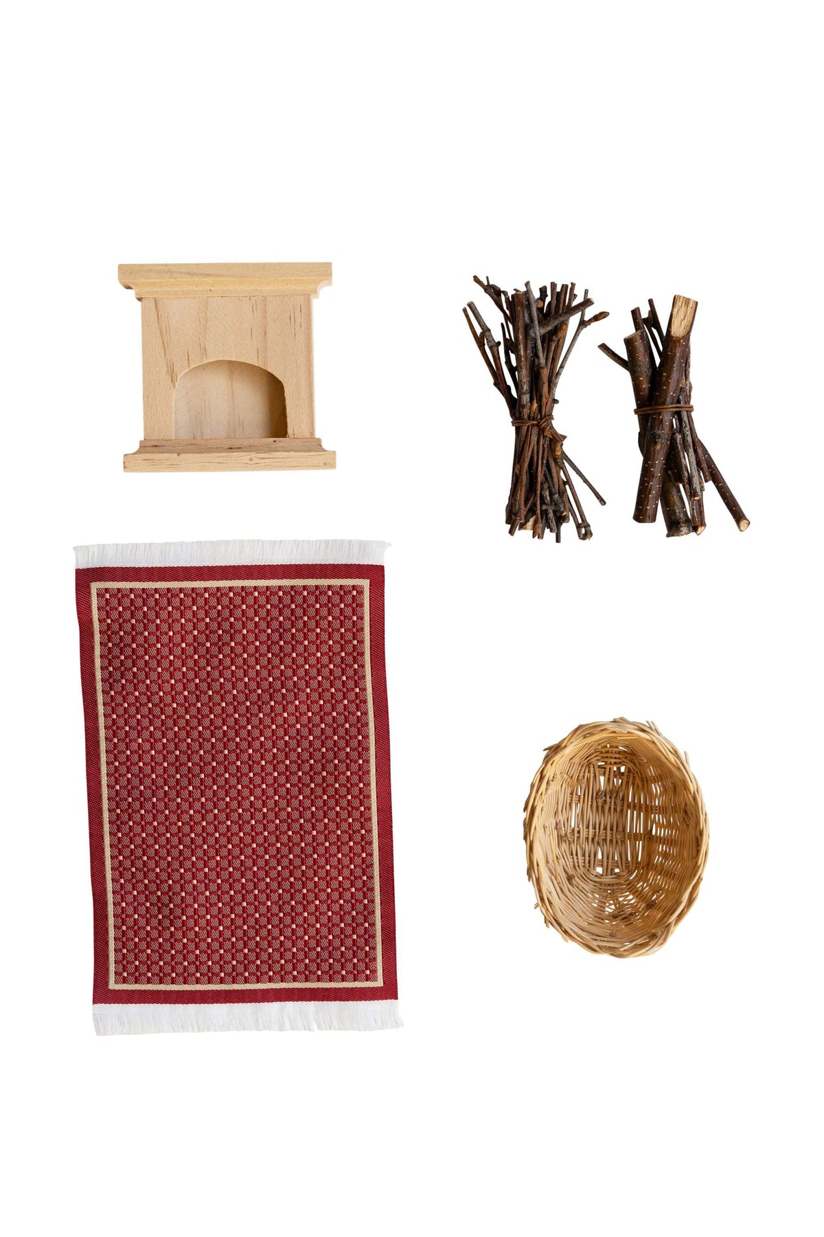 Skandinavisches Wichtel Kamin-Romantik Set mit kleinem Wichtel am Lagerfeuer und Zubehör für Weihnachtszeit
