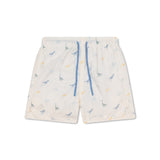 Kinder Dino-Badeshorts mit UV-Schutz LSF 50+, schnelltrocknend und elastisch für Jungen