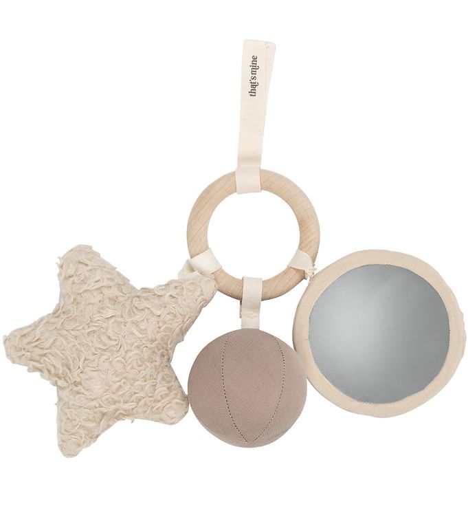 Activity Spielzeug mit 3 sensorischen Spielzeugen aus Bio-Baumwolle für Babys 0+ Jahre
