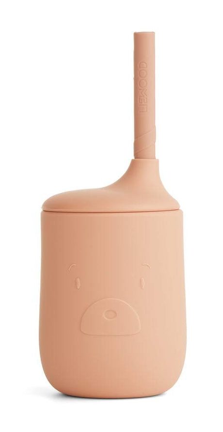 Silikon Trinklernbecher Ellis Mr Bear tuscany mit abnehmbarem Deckel und Trinkhalm, BPA frei, 230ml, spülmaschinengeeignet
