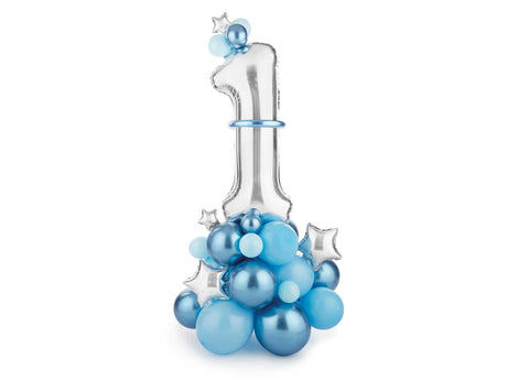 Luftballons - Ziffer 1 bunter Ballonstrauß für Geburtstagsdeko