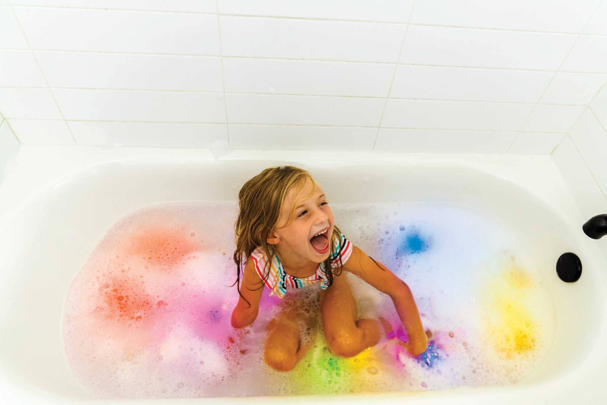 Leuchtende Badewürfel 4 Stück/ gelb