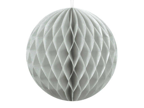 Light grey 10cm honeycomb ball decoration for festive home decor