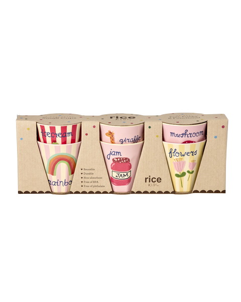 Kinderbecher Set 6er Pack/  ABC Print rosa 160 ml
