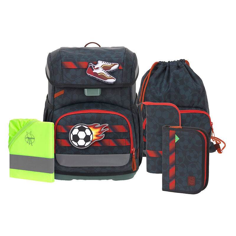 Schulranzen Set 6-teilig Light/ Unique Fußball Dunkelblau