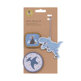 Lässig Dinosaurier School Patches Set mit Anhänger und zwei abnehmbaren Patches aus Polyester für Schulranzen und Mäppchen