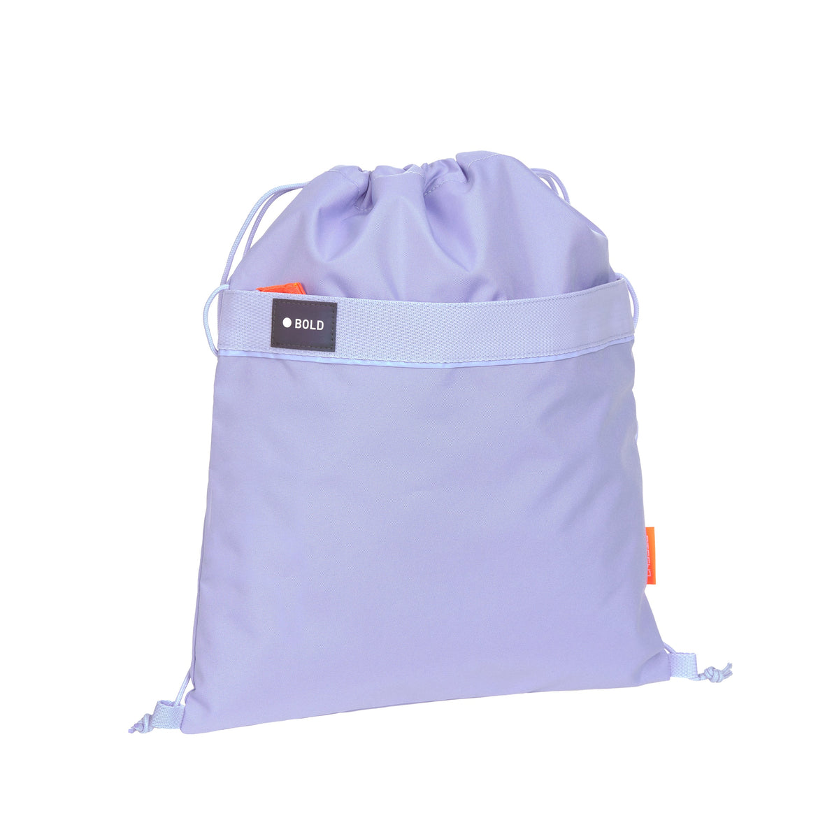 Turnbeutel Bold Lavendel lila Sportbeutel mit Zugband und Reflektorfronttasche