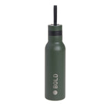Doppelwandige Edelstahl Trinkflasche Bold 500ml dunkelgrün mit Schraubverschluss und Trageschlaufe