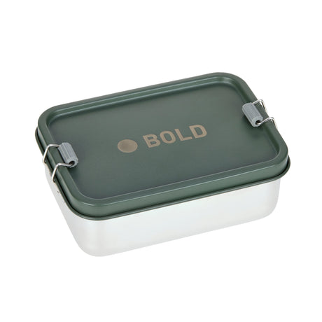 Lunchbox Bold aus Edelstahl in dark olive mit flexiblem Trennsystem und BPA-frei für Kinder ab 3 Jahren
