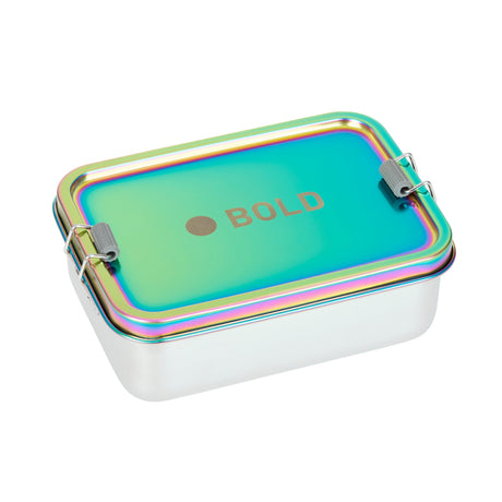 Bunte Lunchbox Bold aus Edelstahl mit flexiblem Trenner und Silikonring, robust und BPA-frei